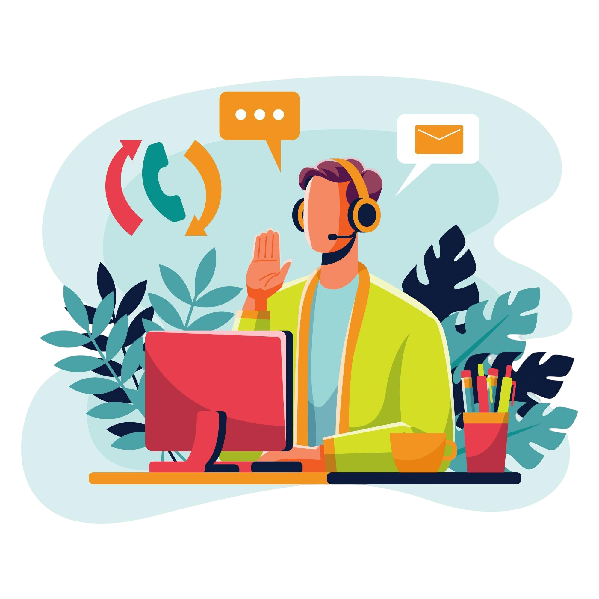 customer support illustration flat design (1)