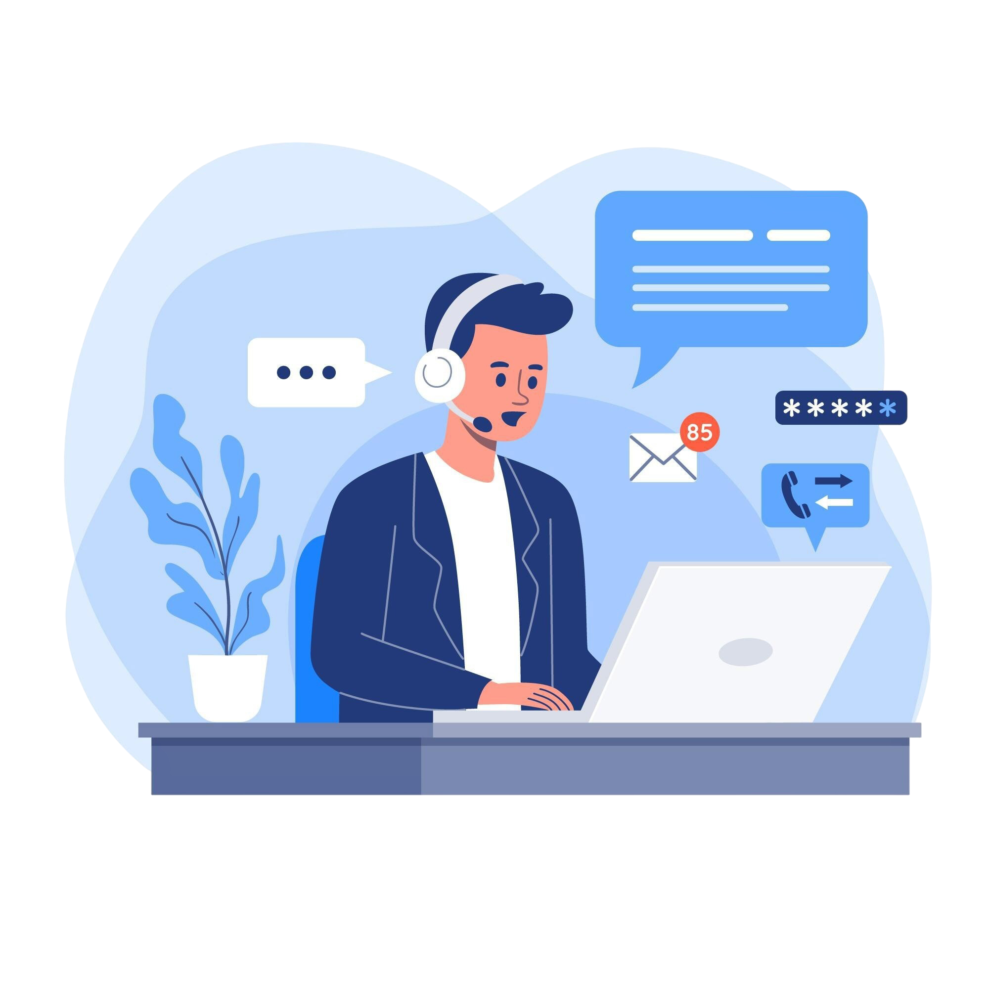 flat design illustration customer support